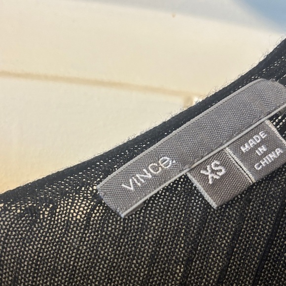 Vince Classic Black V-Neck Blouse - Picture 2 of 7